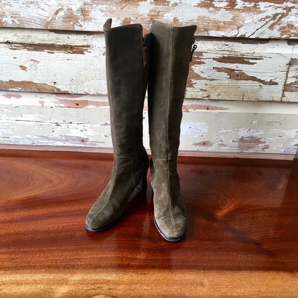 Cole Haan Tall Suede Vibram Sole Boots